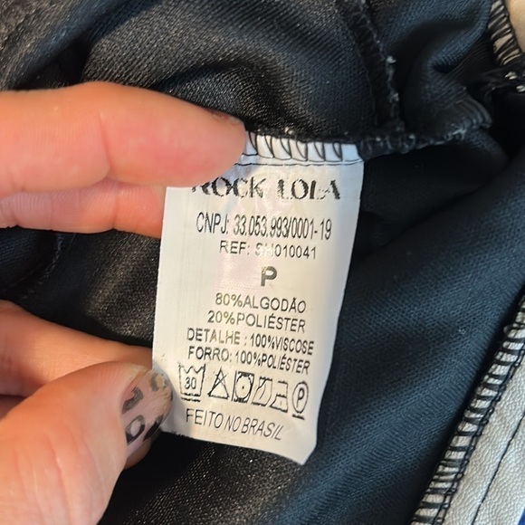 Rock Lola Black White Eyelet Button Up Shirt & Shorts M/L READ - Picture 9 of 9